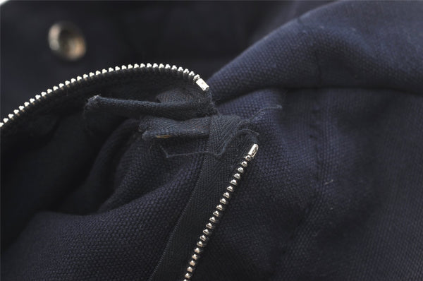 Authentic HERMES Vintage Fourre Tout PM Hand Tote Bag Canvas Navy 4117J