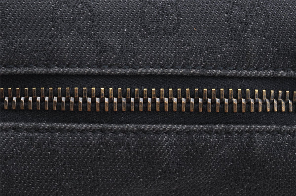 Authentic GUCCI Vintage Shoulder Tote Bag GG Canvas Leather 101292 Black 4118I