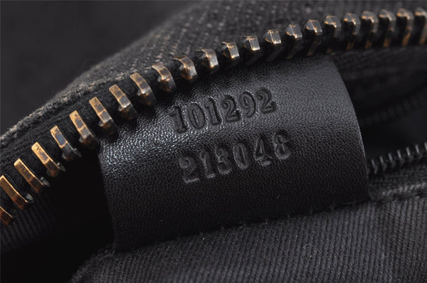 Authentic GUCCI Vintage Shoulder Tote Bag GG Canvas Leather 101292 Black 4118I