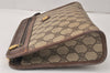 Authentic GUCCI Vintage Clutch Hand Bag Purse GG PVC Leather Brown Junk 4119K