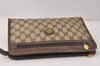 Authentic GUCCI Vintage Clutch Hand Bag Purse GG PVC Leather Brown Junk 4119K