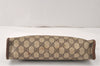 Authentic GUCCI Vintage Clutch Hand Bag Purse GG PVC Leather Brown Junk 4119K