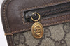 Authentic GUCCI Vintage Clutch Hand Bag Purse GG PVC Leather Brown Junk 4119K