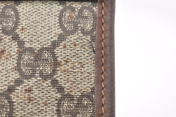 Authentic GUCCI Vintage Clutch Hand Bag Purse GG PVC Leather Brown Junk 4119K