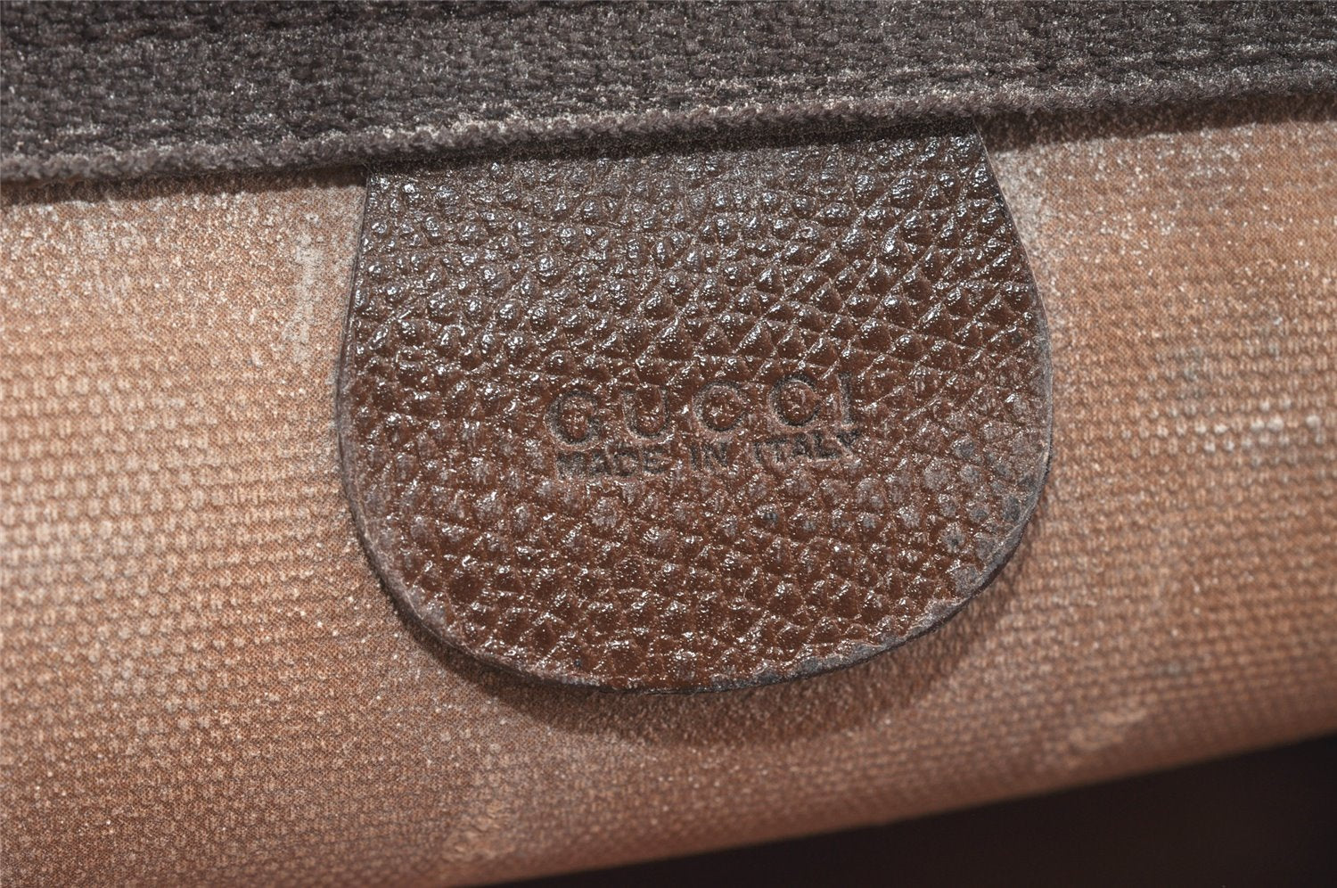 Authentic GUCCI Vintage Clutch Hand Bag Purse GG PVC Leather Brown Junk 4119K