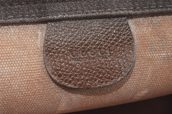 Authentic GUCCI Vintage Clutch Hand Bag Purse GG PVC Leather Brown Junk 4119K