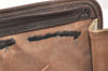 Authentic GUCCI Vintage Clutch Hand Bag Purse GG PVC Leather Brown Junk 4119K