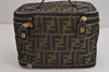 Authentic FENDI Zucca Folding Vanity Hand Bag Pouch Nylon Leather Brown 4120J