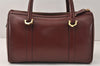 Authentic Cartier Must de Cartier Hand Boston Bag Leather Bordeaux Red 4120K