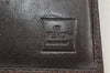 Authentic FENDI Vintage Zucca Long Wallet Purse Canvas Leather Brown Black 4122I