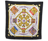 Authentic HERMES Carre 90 Scarf "LES TAMBOURS" Silk Black 4123H