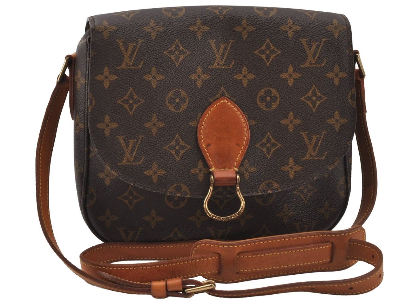 Authentic Louis Vuitton Monogram Saint Cloud GM M51242 Shoulder Cross Bag 4124J