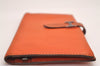 Authentic HERMES Bearn Classic Vintage Leather Long Wallet Purse Orange 4125J