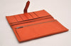 Authentic HERMES Bearn Classic Vintage Leather Long Wallet Purse Orange 4125J