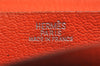 Authentic HERMES Bearn Classic Vintage Leather Long Wallet Purse Orange 4125J