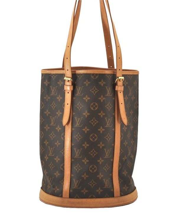 Authentic Louis Vuitton Monogram Bucket GM Shoulder Tote Bag M42236 Junk 4127K