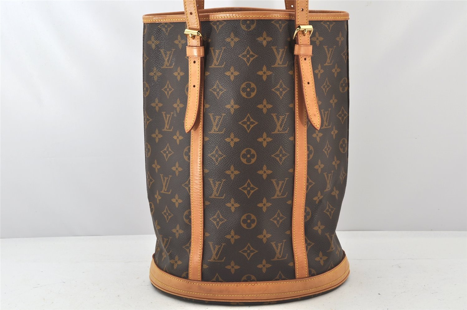 Authentic Louis Vuitton Monogram Bucket GM Shoulder Tote Bag M42236 Junk 4127K