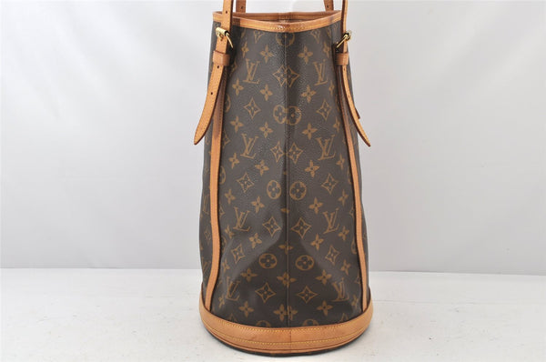 Authentic Louis Vuitton Monogram Bucket GM Shoulder Tote Bag M42236 Junk 4127K