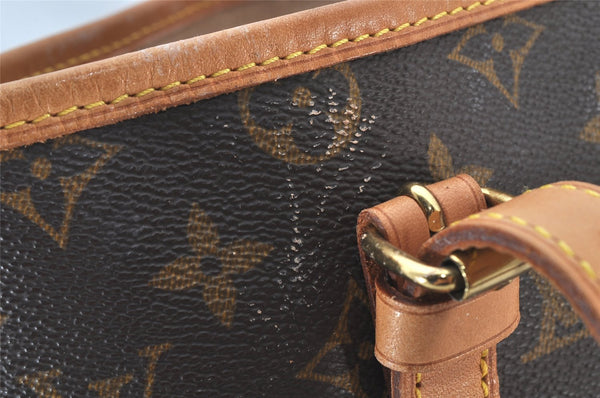 Authentic Louis Vuitton Monogram Bucket GM Shoulder Tote Bag M42236 Junk 4127K