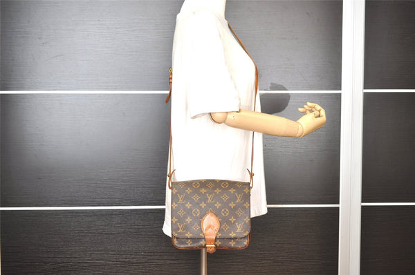 Authentic Louis Vuitton Monogram Cartouchiere MM M51253 Shoulder Cross Bag 4128I