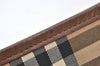 Authentic Burberrys Vintage Nova Check Canvas Leather Hand Bag Brown Beige 4131K