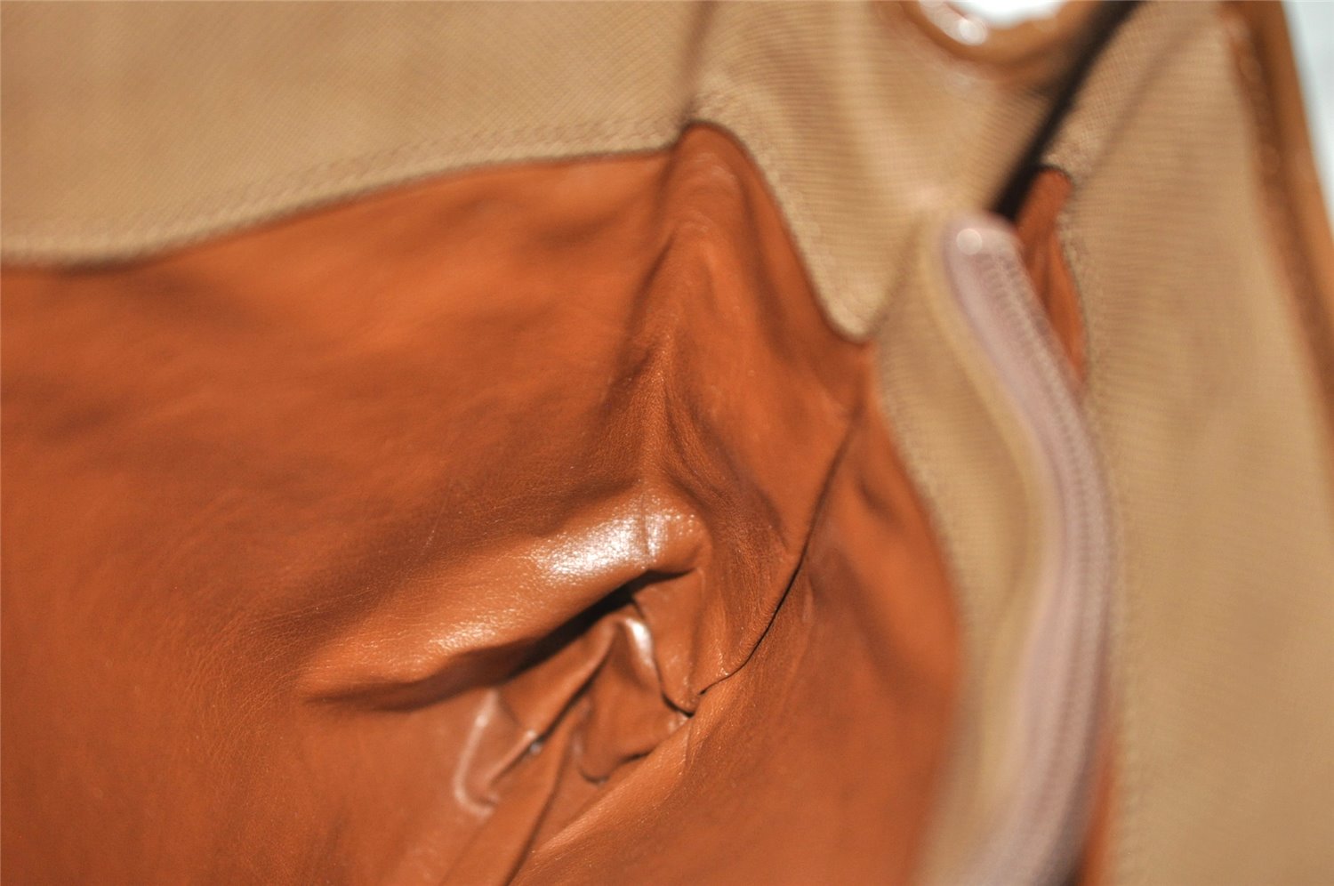 Authentic Burberrys Vintage Nova Check Canvas Leather Hand Bag Brown Beige 4131K
