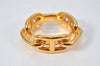 Authentic HERMES Scarf Ring Chaine d'Ancre Chain Design Gold Tone 4132K