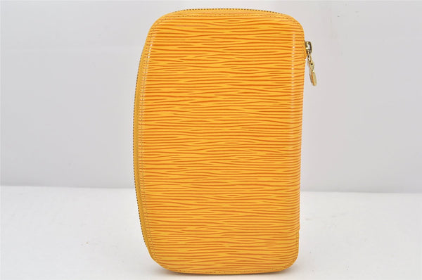 Authentic Louis Vuitton Epi Agenda Geode Purse Travel Case M63879 Yellow 4134K