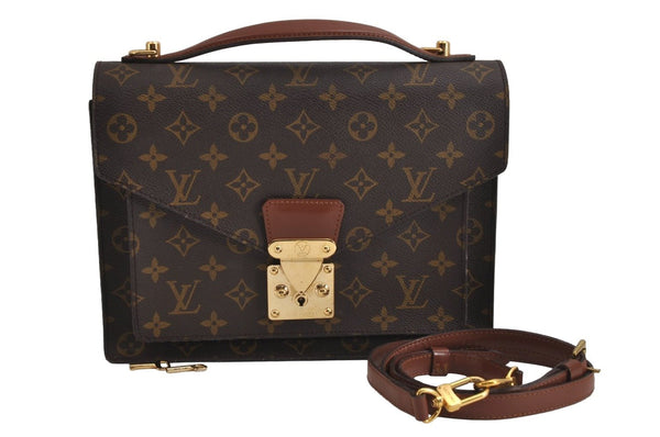 Authentic Louis Vuitton Monogram Monceau 2Way Shoulder Hand Bag M51185 LV 4135J
