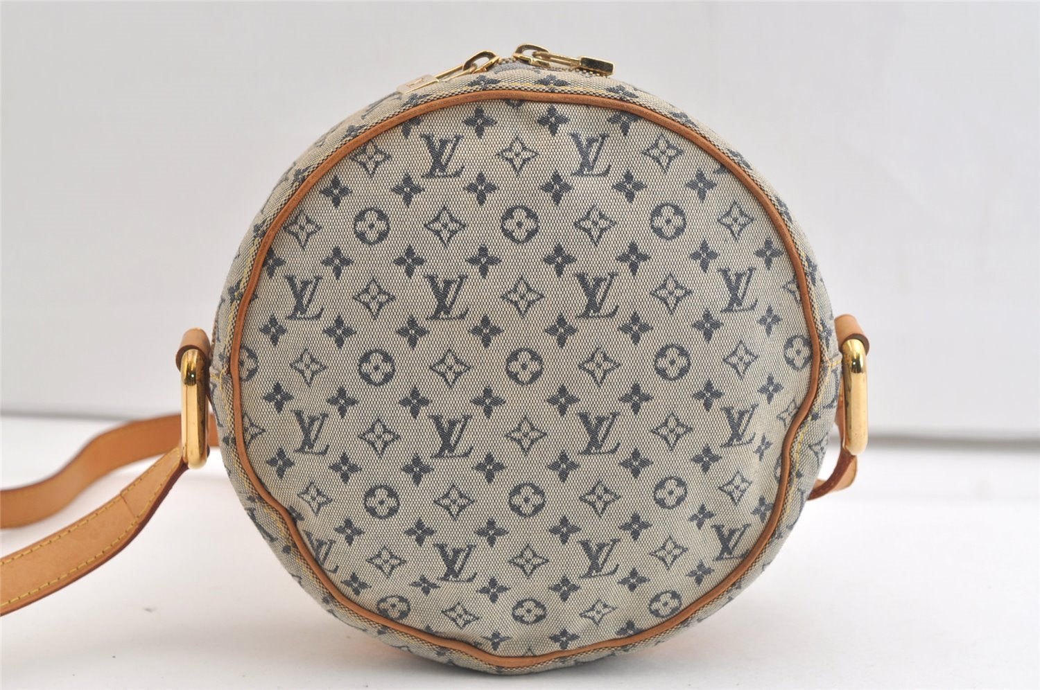 Auth Louis Vuitton Monogram Mini Jeanne GM Shoulder Cross Bag M92000 Blue 4135K
