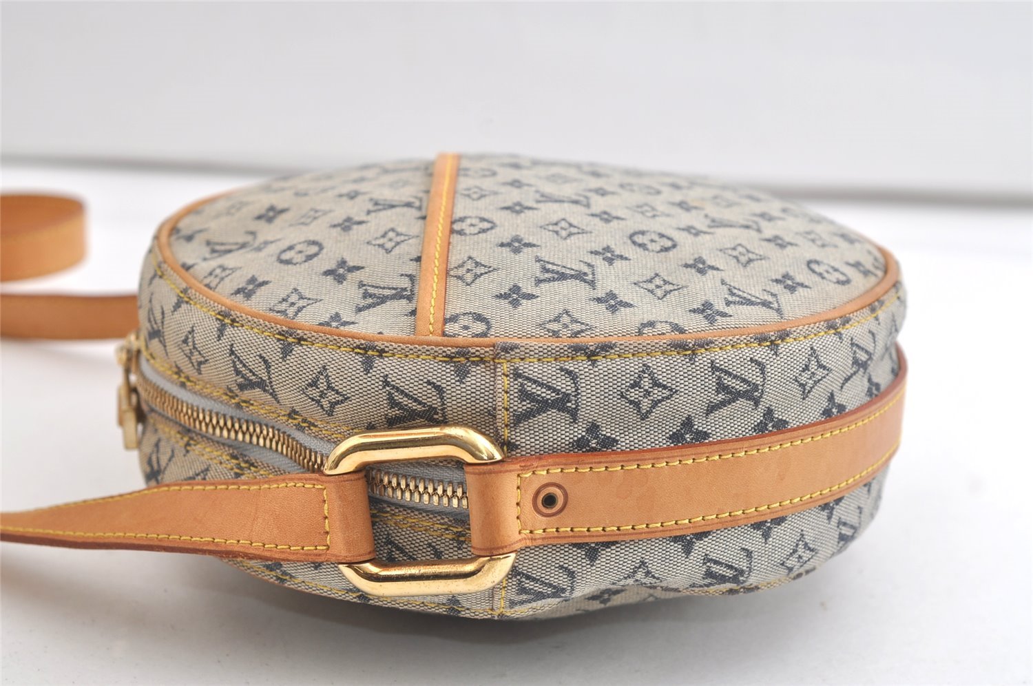 Auth Louis Vuitton Monogram Mini Jeanne GM Shoulder Cross Bag M92000 Blue 4135K