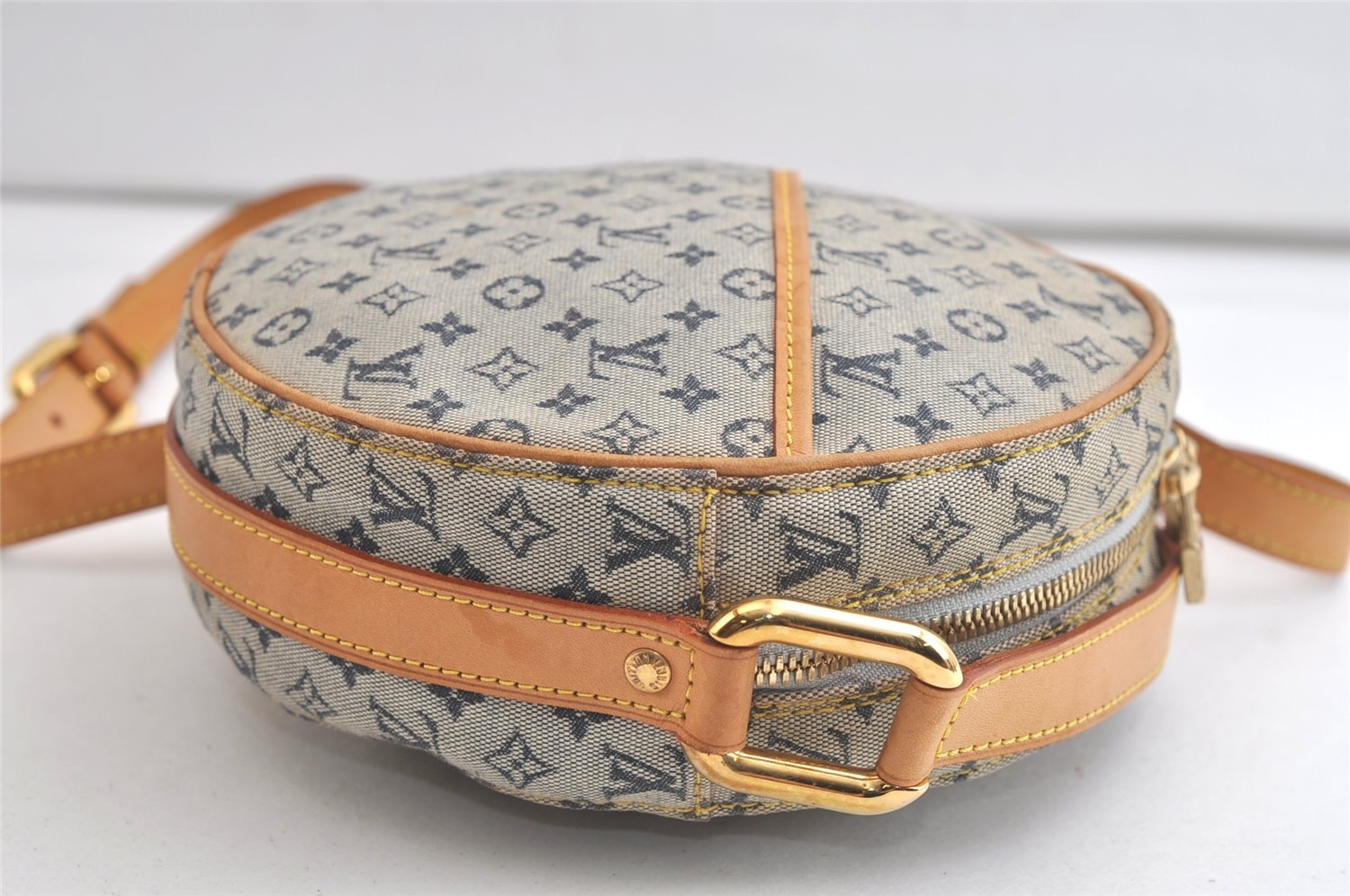 Auth Louis Vuitton Monogram Mini Jeanne GM Shoulder Cross Bag M92000 Blue 4135K