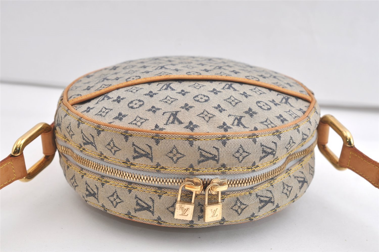 Auth Louis Vuitton Monogram Mini Jeanne GM Shoulder Cross Bag M92000 Blue 4135K