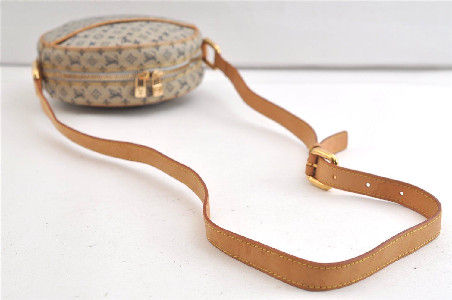 Auth Louis Vuitton Monogram Mini Jeanne GM Shoulder Cross Bag M92000 Blue 4135K