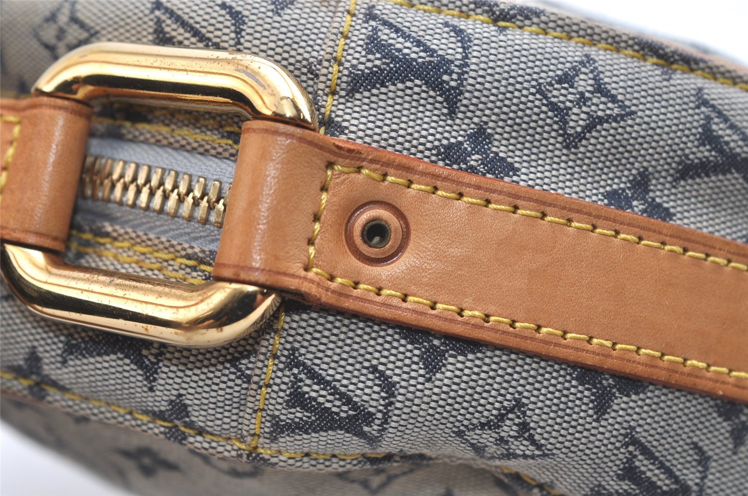 Auth Louis Vuitton Monogram Mini Jeanne GM Shoulder Cross Bag M92000 Blue 4135K