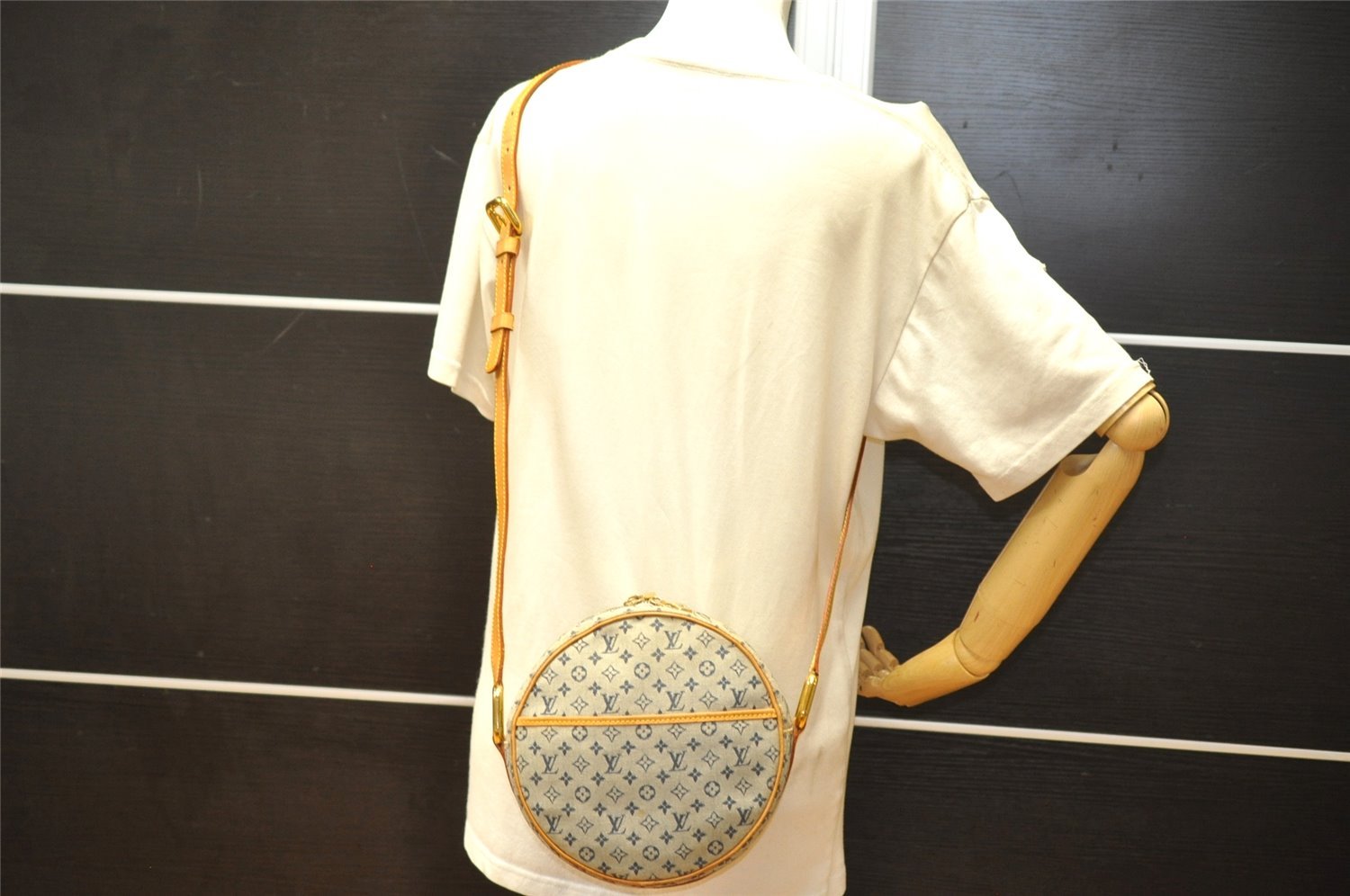 Auth Louis Vuitton Monogram Mini Jeanne GM Shoulder Cross Bag M92000 Blue 4135K