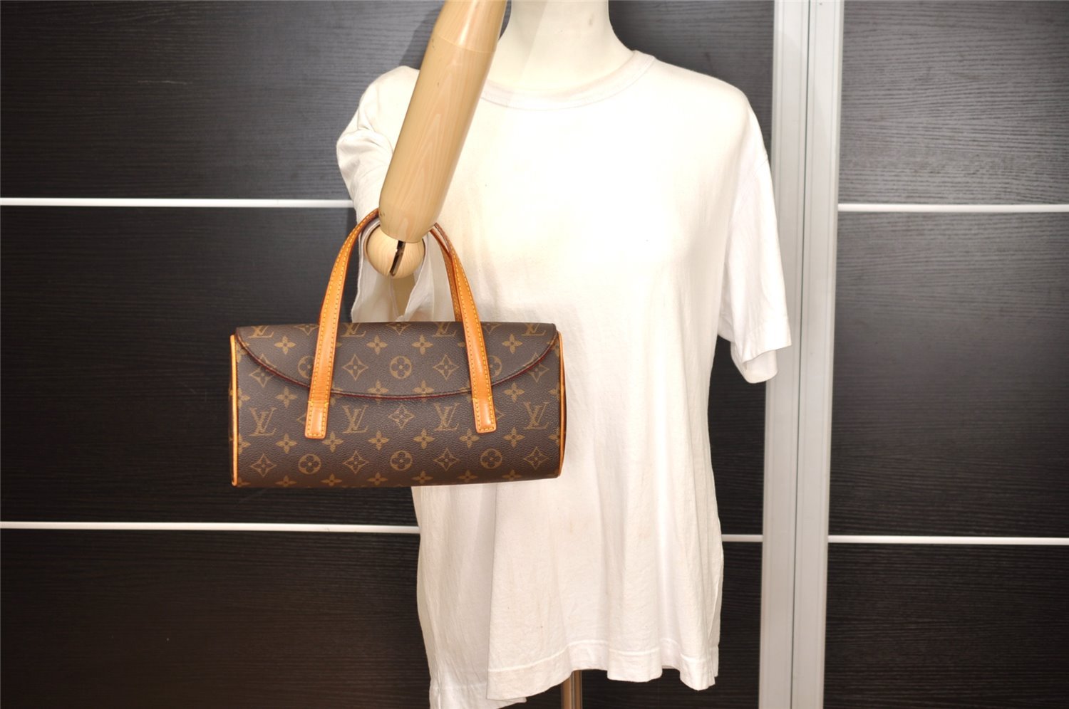 Authentic Louis Vuitton Monogram Sonatine Hand Bag Purse M51902 LV 4136J