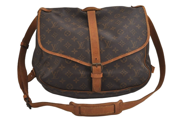 Authentic Louis Vuitton Monogram Saumur 35 Shoulder Cross Bag M42254 LV 4137J