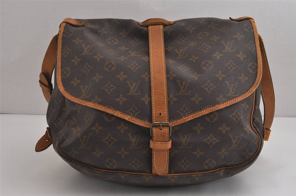 Authentic Louis Vuitton Monogram Saumur 35 Shoulder Cross Bag M42254 LV 4137J