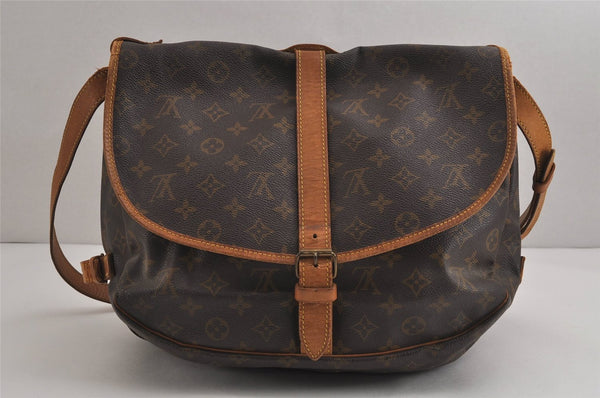 Authentic Louis Vuitton Monogram Saumur 35 Shoulder Cross Bag M42254 LV 4137J