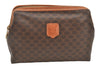 Authentic CELINE Macadam Blason Pattern Pouch Purse PVC Leather Brown 4137K