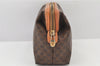 Authentic CELINE Macadam Blason Pattern Pouch Purse PVC Leather Brown 4137K