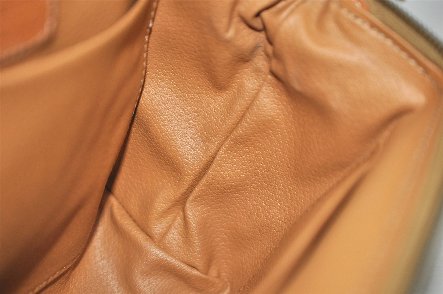 Authentic CELINE Macadam Blason Pattern Pouch Purse PVC Leather Brown 4137K