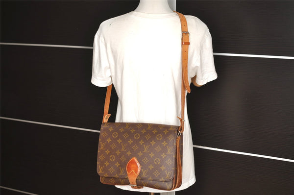 Authentic Louis Vuitton Monogram Cartouchiere GM Shoulder Bag Old Model 4138I