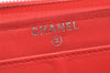 Authentic CHANEL Caviar Skin CC Logo Round Zip Long Wallet Purse Pink 4138K