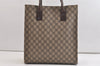 Authentic GUCCI Vintage Hand Tote Bag GG PVC Leather 91249 Brown 4139K