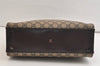 Authentic GUCCI Vintage Hand Tote Bag GG PVC Leather 91249 Brown 4139K