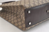 Authentic GUCCI Vintage Hand Tote Bag GG PVC Leather 91249 Brown 4139K