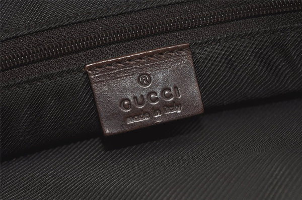 Authentic GUCCI Vintage Hand Tote Bag GG PVC Leather 91249 Brown 4139K