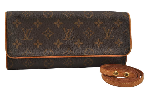 Authentic Louis Vuitton Monogram Pochette Twin GM Shoulder Bag M51852 LV 4140J